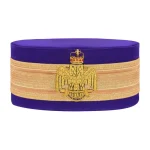 Scottish Rite Crown Cap - Purple Silk Wings Down Gold Braid Double Eagle