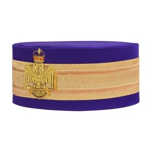 Scottish Rite Crown Cap - Wings Down Purple Silk with Gold Braid