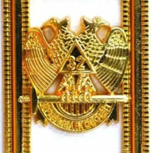 32nd Degree Scottish Rite Chain Collar - Gold Plated on Black Velvet
