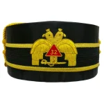 Scottish Rite 32nd Degree Crown Cap - Double Eagle Hand Embroidered