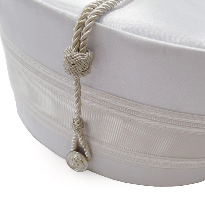 31st Degree Scottish Rite Crown Cap – White with Silver Cap Cord