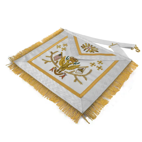33rd Degree Scottish Rite Apron - Hand Embroidery Wings Up All Countries Flags