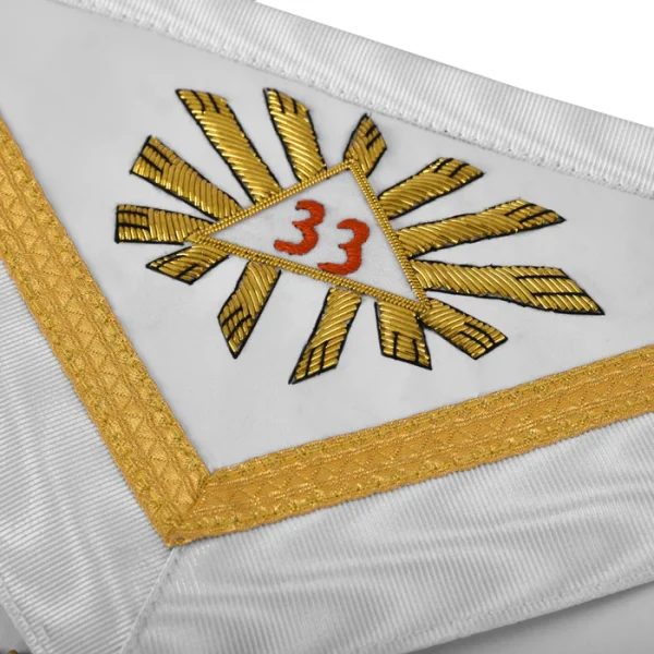 33rd Degree Scottish Rite Apron - Hand Embroidery Wings Up All Countries Flags