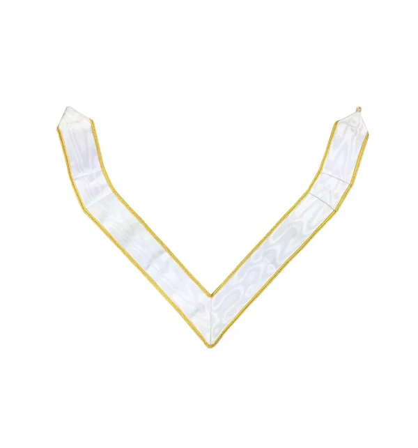 33rd Degree Scottish Rite Collarette - White & Gold Moire 1 33rd Degree Scottish Rite Collarette - White & Gold Moire