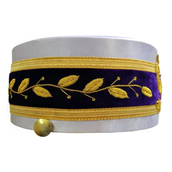 33rd Degree Scottish Rite Crown Cap - White Hand Embroidery 1 33rd Degree Scottish Rite Crown Cap - White Hand Embroidery