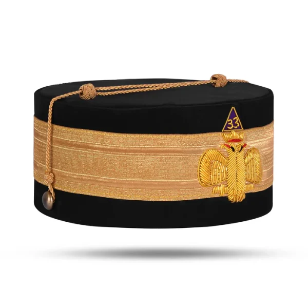33rd Degree Scottish Rite Crown Cap - Wings Down with Gold Bullion Emblem