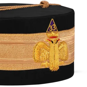33rd Degree Scottish Rite Crown Cap - Wings Down with Gold Bullion Emblem