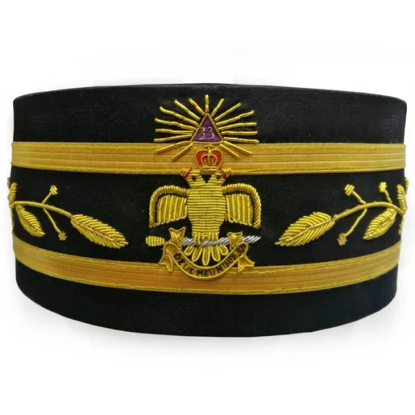 33rd Degree Wings Down Scottish Rite Cap - Bullion Hand Embroidery 33rd Degree Wings Down Scottish Rite Cap - Bullion Hand Embroidery