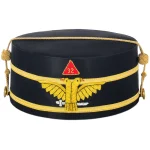 Scottish Rite 32nd Degree Crown Cap - Black Gold Double Eagle