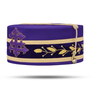 33rd Degree Scottish Rite Crown Cap - Purple with Gold Cord