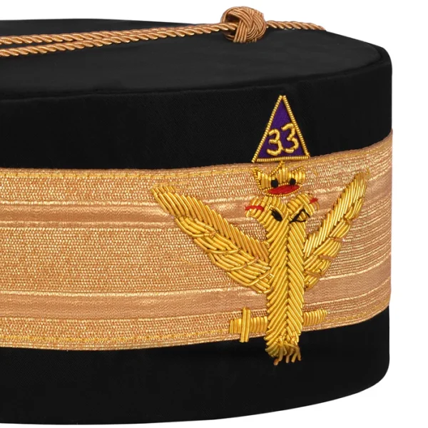 33rd Degree Scottish Rite Crown Cap - Wings Up with Gold Bullion Emblem