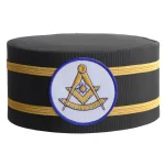 Past Master Blue Lodge California Regulation Crown Cap - White Patch Double Braid
