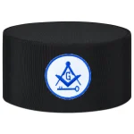 International Masons Crown Cap - Black Rayon White Blue Emblem Key Symbol
