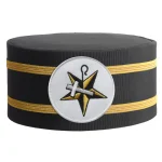 Order of the White Shrine Crown Cap - Black Rayon Double Gold Braid