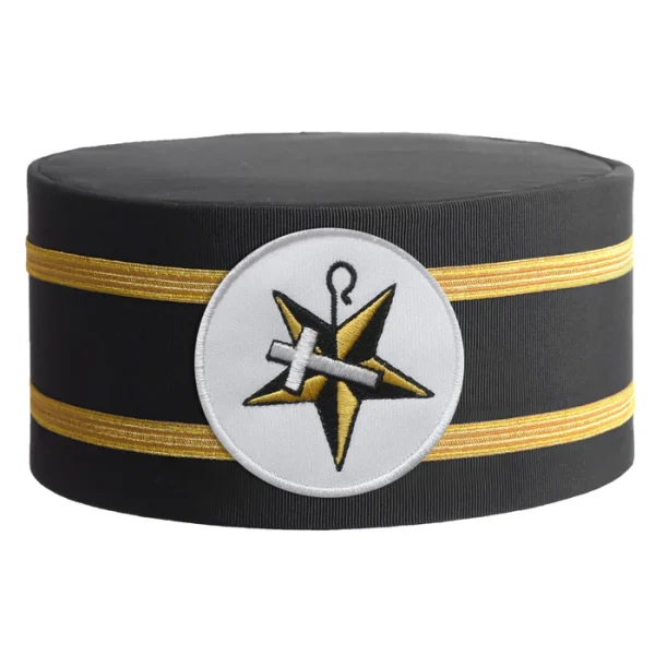 The Order of the White Shrine of Jerusalem Crown Cap - White Round Patch with Double Braid