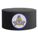 Past Master Blue Lodge Crown Cap - Black Rayon White Patch