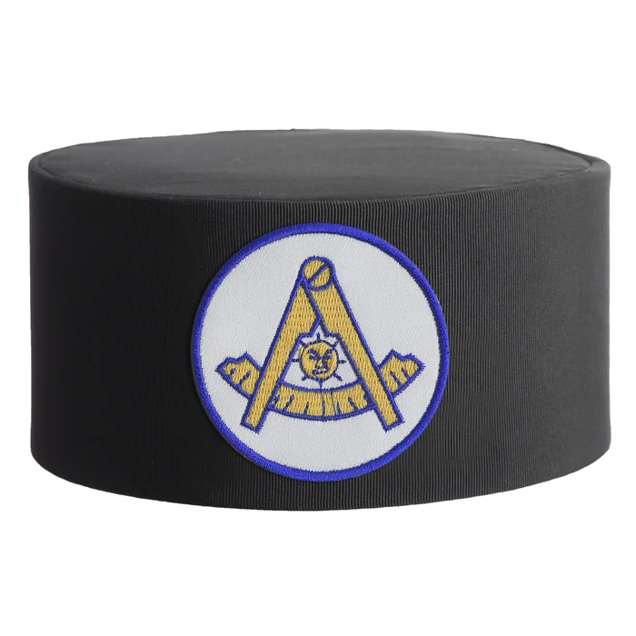 Past Master Blue Lodge California Regulation Crown Cap – White Patch with Blue Border