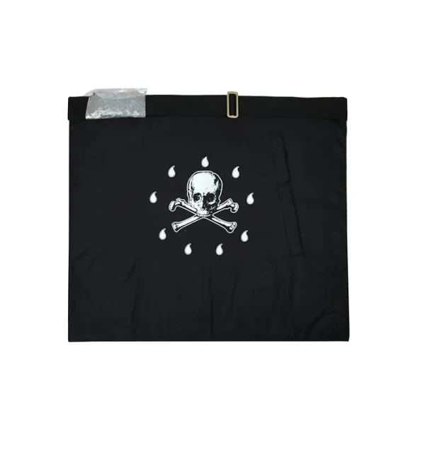 4th Degree Scottish Rite Apron - Black Moire Hand Embroidery 1 4th Degree Scottish Rite Apron - Black Moire Hand Embroidery