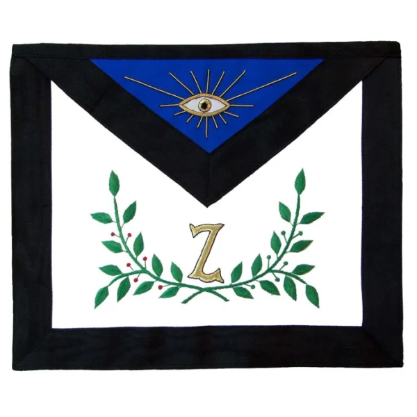 4th Degree Scottish Rite Apron - Black Moire Hand Embroidery 4th Degree Scottish Rite Apron - Black Moire Hand Embroidery