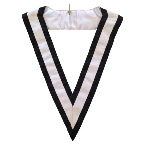 4th Degree Scottish Rite Collar - White & Black Satin Grosgrain