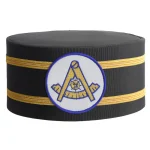 Past Master Blue Lodge California Regulation Crown Cap - White Patch Double Braid