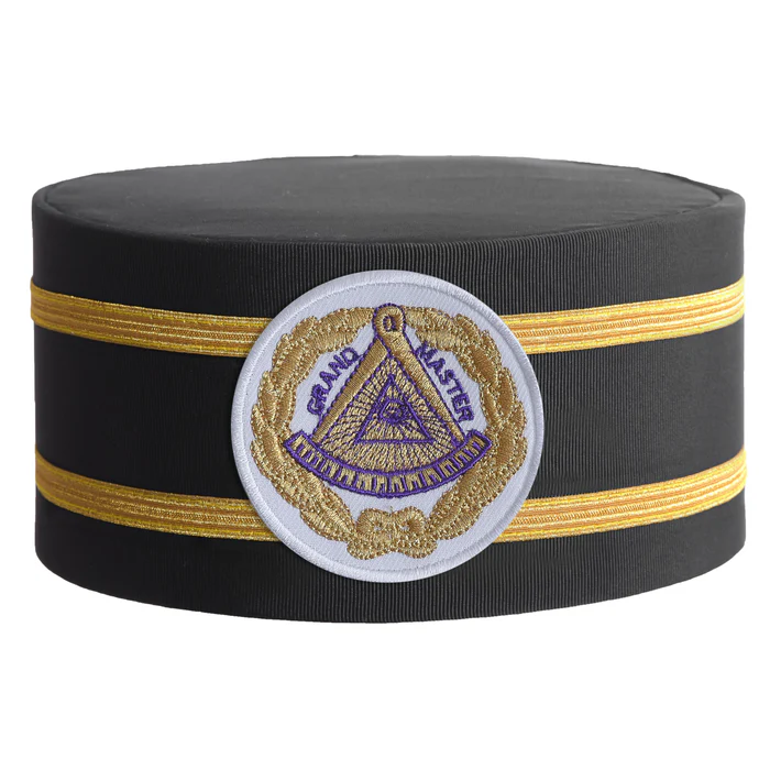 Grand Master Blue Lodge Crown Cap – White Patch with Two Braids