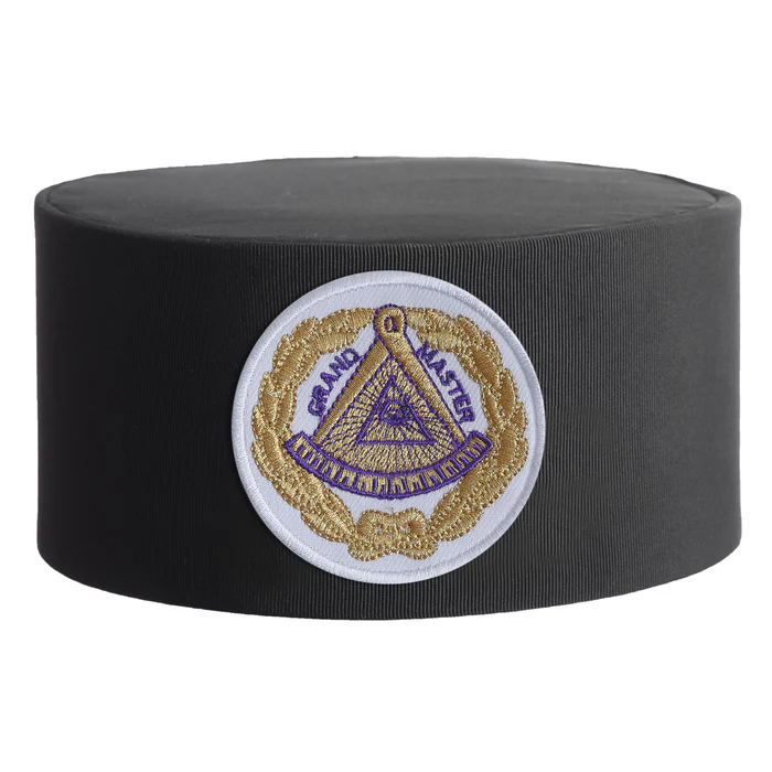 Grand Master Blue Lodge Crown Cap – White Patch with Gold Emblem & Wreath