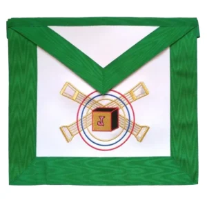 Home 76 5th Degree Scottish Rite Apron - White with Green Moire