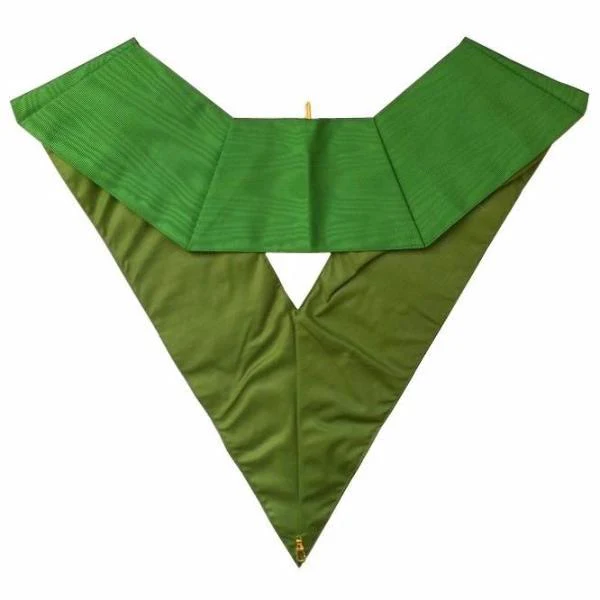 5th Degree Scottish Rite Collar - Green Moire Machine Embroidery 1 5th Degree Scottish Rite Collar - Green Moire Machine Embroidery