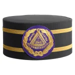 Grand Master Blue Lodge Crown Cap - Purple Patch with Two Gold Braids