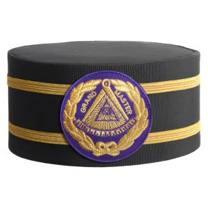 Grand Master Blue Lodge Crown Cap - Purple Patch with Two Braids