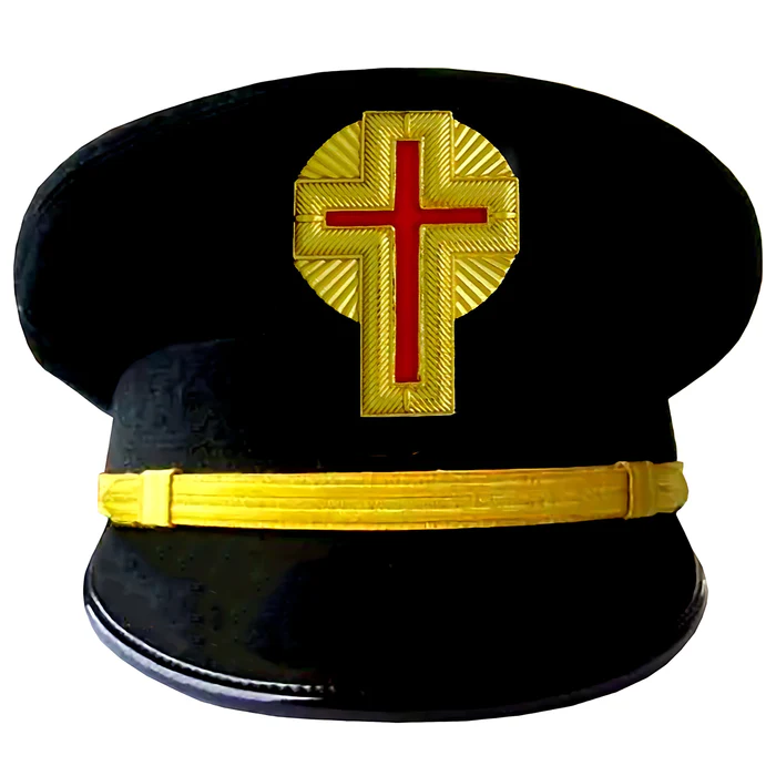 Past Commander Knights Templar Fatigue Cap – Gold Metal Embroidered with Rays