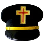 Past Commander Knights Templar Cap - Gold Metal Embroidered Black