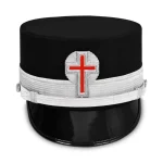 Knights Templar Commandery Fatigue Cap - Silver Braid Red Cross