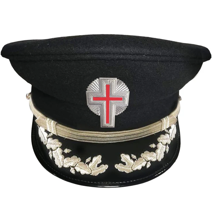 Sir Knight Knights Templar Commandery Fatigue Cap – Silver Vinework