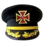Grand Commandery Knights Templar Cap - Red Metal Cross Gold Silver Vinework