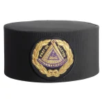 Past Grand Master Blue Lodge Crown Cap - Black Rayon with Gold Emblem