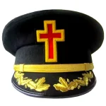Past Commander Knights Templar Commandery Fatigue Cap - Hand Embroidered Vinework