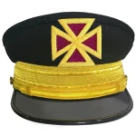 Past Grand Commander Knights Templar Cap - Black Hand Embroidered