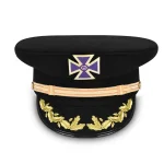 Past Grand Commander Knights Templar Fatigue Cap with Purple Metal Cross Gold Braid and Vinework