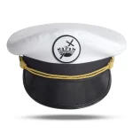 Knights Templar Commandery Fatigue Cap - White Black Crown Cross Emblem