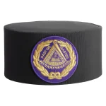 Past Master Blue Lodge Crown Cap - Black Rayon Purple Patch Gold Emblem