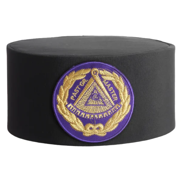 Past Grand Master Blue Lodge Crown Cap - Purple Patch with Gold Emblem