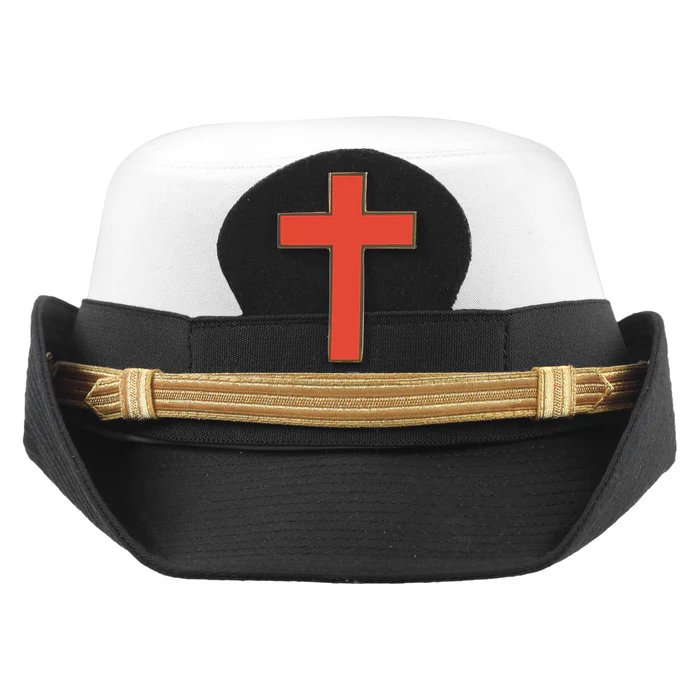 Knights Templar Commandery Fatigue Cap – Red Cross with Gold Strap