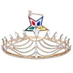 Worthy Matron OES Crown - Rose Gold with Colorful Star