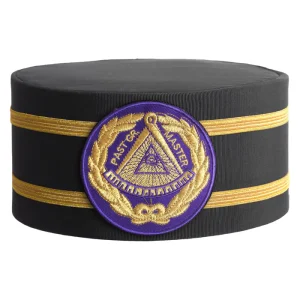 Past Grand Master Blue Lodge Crown Cap - Purple Patch with Double Braid