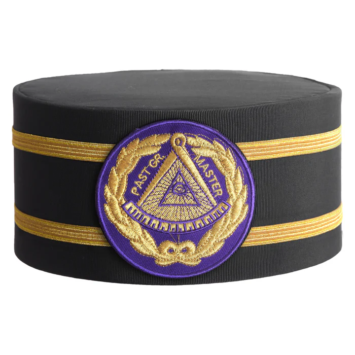 Past Grand Master Blue Lodge Crown Cap – Purple Patch with Double Braid