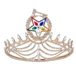 Grand Worthy Matron OES Crown - Rose Gold Five Color Star