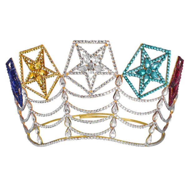 OES Crown - Rhodium Plating with Colorful Stars