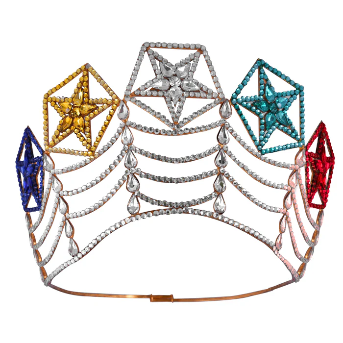 OES Crown – Rhodium Plating with Colorful Stars